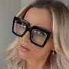 Large Square Anti Blue Light Reading Glasses Retro Luxury Designer Black Eyewear for Computer Work