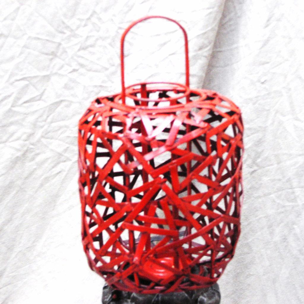 Les Trésors De Lily [G0868] - Suport pentru lumânări tip pastilă roșu și negru „Miss Butterfly” - 65x15x15