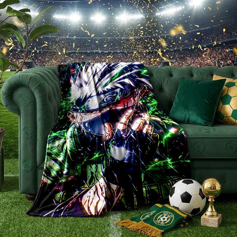 Dark Anime Ninja Character Blanket Lightweight Ideal Bedding Blanket Perfect for Travel, Camping, Living Rooms, Offices, Sofas, Fan Christmas Gift