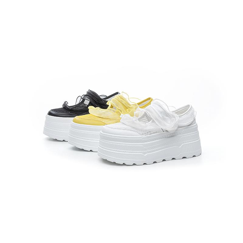 Sandals Women 2025 Summer New Internet Celebrity Explosion Flower Edge Thick-soled Muffin Shoes Hollow Breathable Mesh Casual Shoes