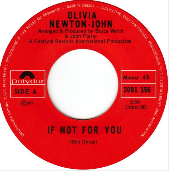 

7inch Record OLIVIA NEWTON-JOHN - If Not For You 2001156 Polydor 1971 Canada Pop Used