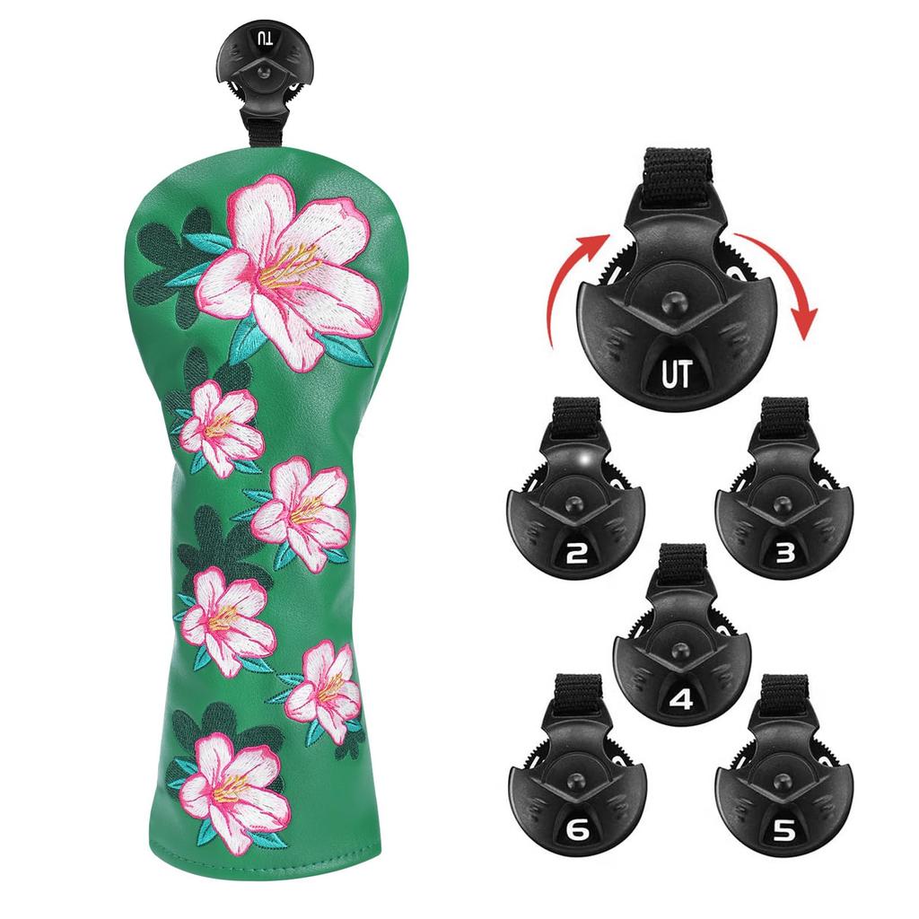 Azalea Goblet Golf Headcovers by Aliennana, for Driver (DR), Fairway Wood (FW), and Utility (UT) (1 Driver Cover) - Premium Embroidered PU Leather (3