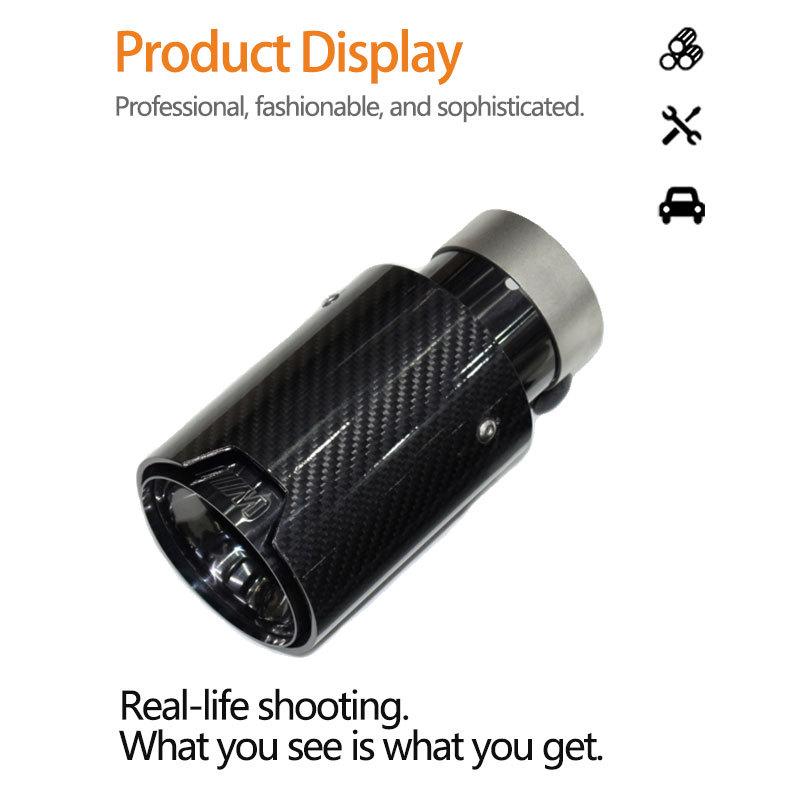Compatible with BMW 1, 2, 3, 5, 6 Series: MP Style Carbon Fiber Exhaust Tailpipe Modification.
