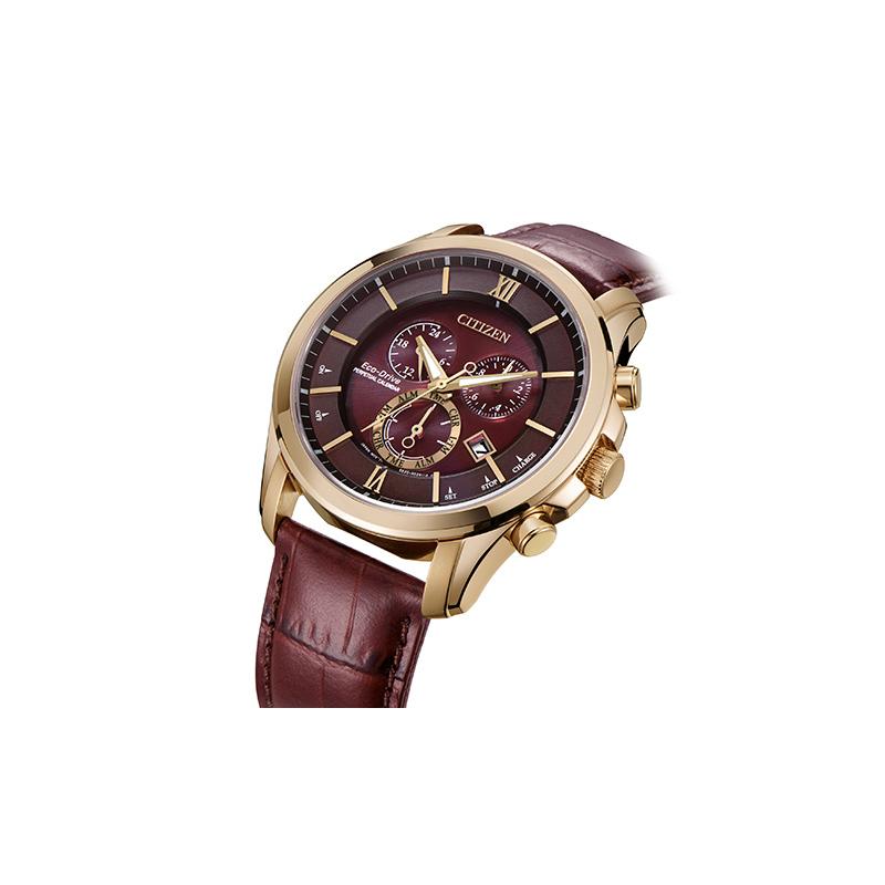 CITIZEN Eco-Drive Series Perpetual Calendar Fashion Solar Quartz Cowhide Strap Men's Watch Red Dial BL5548-19X