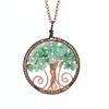 Vintage Handmade Winding Natural Gravel Crystal Tree Of Life Fortune Tree Root Pendant N99