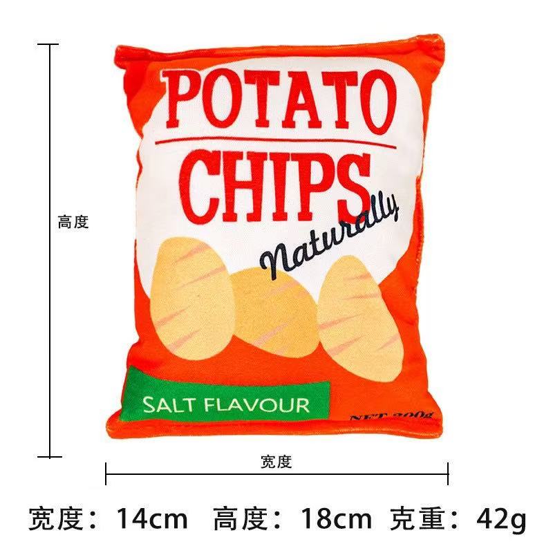 Funny Dog Toys Crisps Plush Filled Pets Squeaky Chew Toy Bite-resistant Sounding Paper Toys For Small Medium Pets toy Supplies