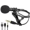 Portable 1.5m Wired Mini Microphone Type C Metal Clip-on Lavalier USB 3.5mm Condenser Mic For Speaker For Mobile Phone PC Laptop