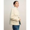 Women's Elegant Boucle Wool Round Neck Short Coat