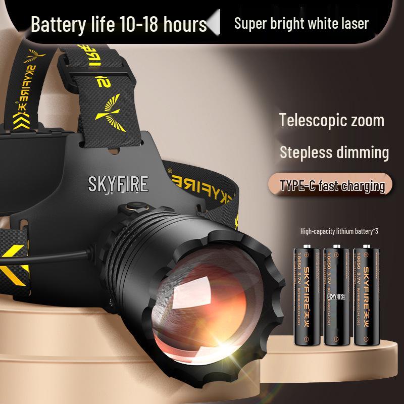 Rechargeable High-Power Headlamp: Super Bright White Laser with Induction and Long Battery Life