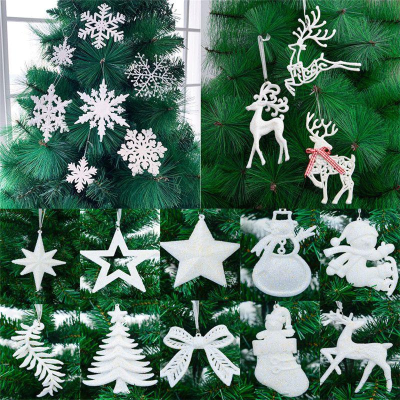 Elegant Christmas Tree Pendant Set With Shimmering Reindeer And Snowflake Baubles