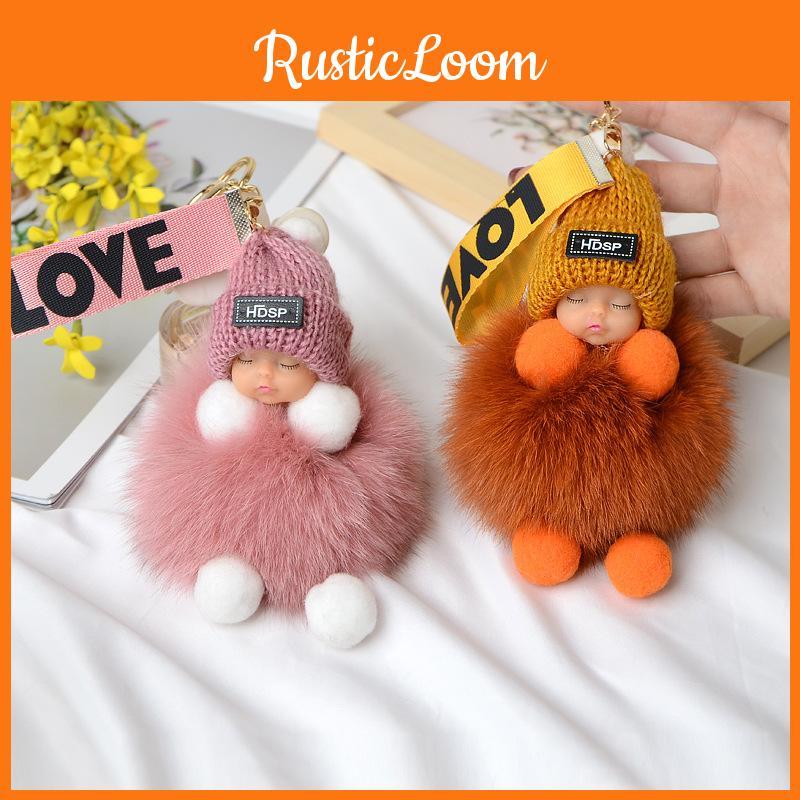 Doll Plush Sleep Ball Key Chain Bag Pendant Cute Decoration Ornament Toy Gift