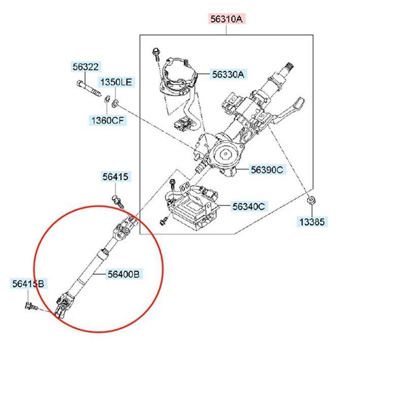 Powerful 56400D3000 Steering Column Universal Joint Cross Shaft Part Replacement Auto For Hyundai Tucson 2015-, Lionel 2016-