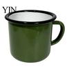Camping Emailgeschirr Retro Emaille Kaffeetasse, 360ml Vintage Bunte Teetasse, Weißes Innenleben Tasse Nostalgischer Stil Trinkgeschirr für Büro und Zuhause