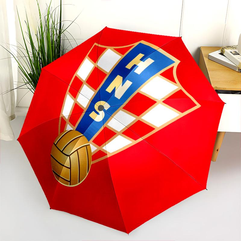 Modello della Federazione Calcistica Croata, ombrello pieghevole automatico, design portatile e pieghevole, 8 stecche, un regalo di Natale o di compleanno.
