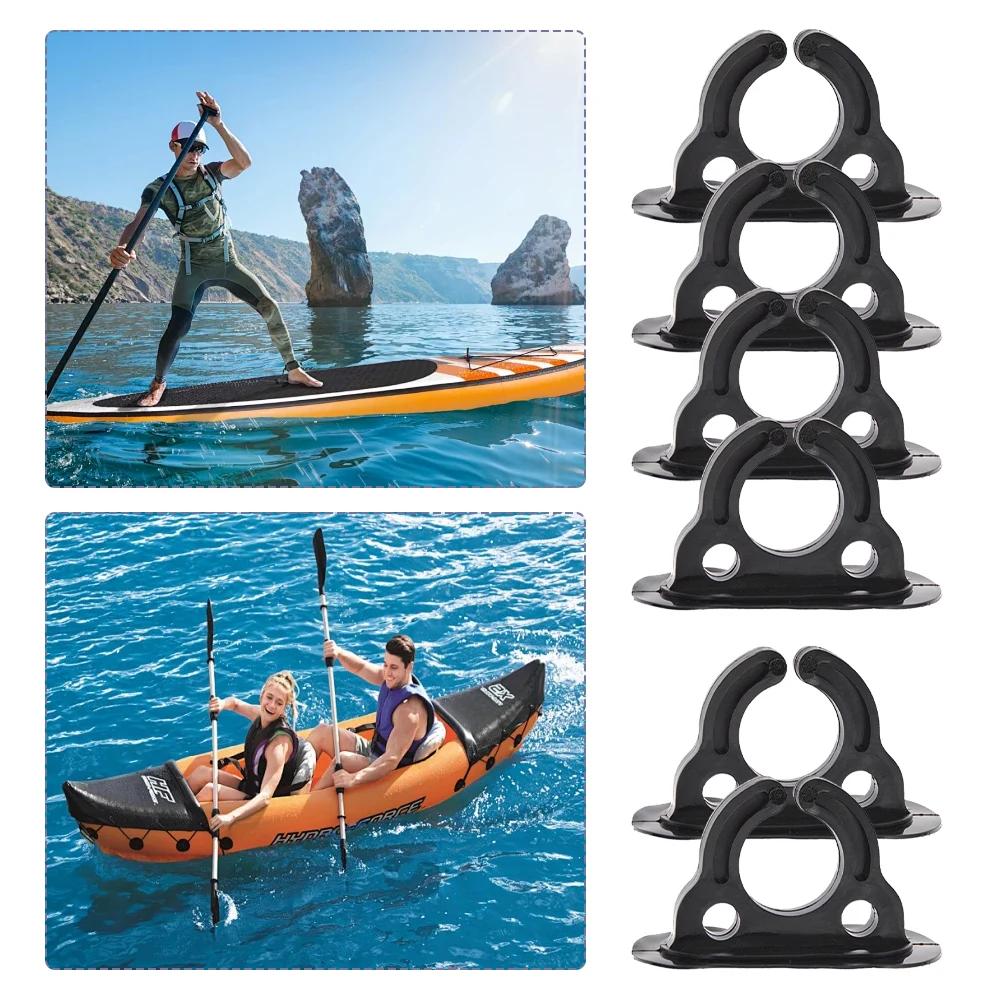 2/4PCS Black Applicable To Open Paddle Buckle Kayak Paddle Holder Clamp Plastic Inflatable Boat Paddle Holder Kayak Accessories