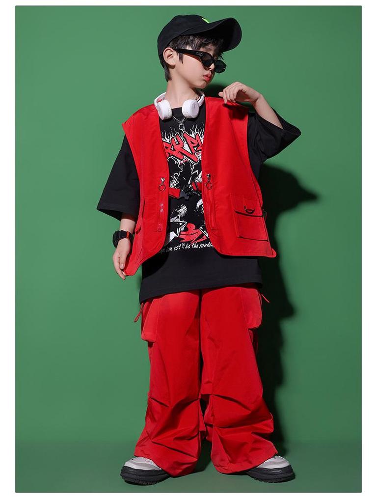 Girls' Japanese Street Dance Performance & Catwalk Costume: Trendy Hip-Hop Suit