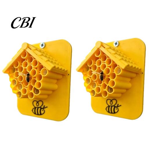 Small Bee House Yellow 2Pcs 3D Printed Houses, Honeycomb Hotels, Home Insect Habitat for Garden Attracts Pollinators to Your Garden, Hotel Outdoors