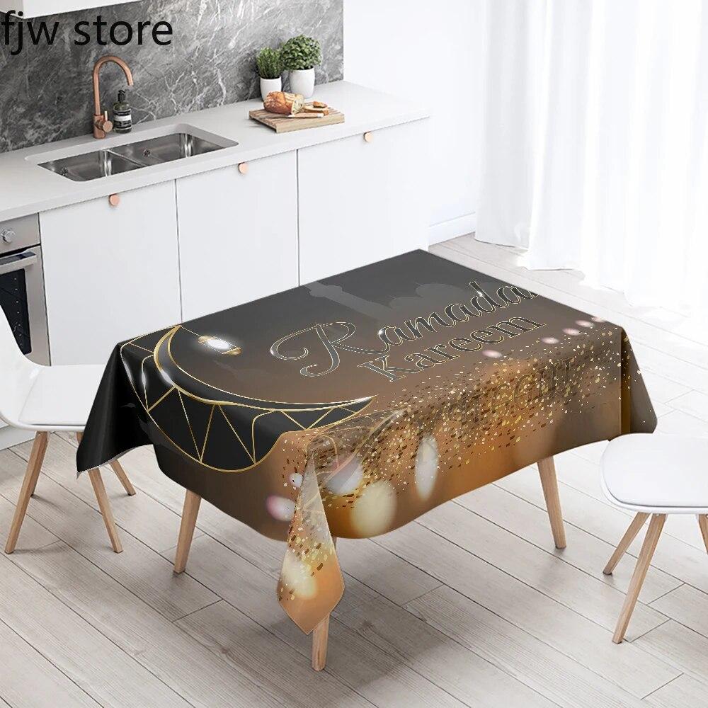 

Рамадан украшение дома скатерть исламская мусульманская мечеть Рамадан Карим декоративная скатерть водостойкая и грязеотталкивающая 90x140cm