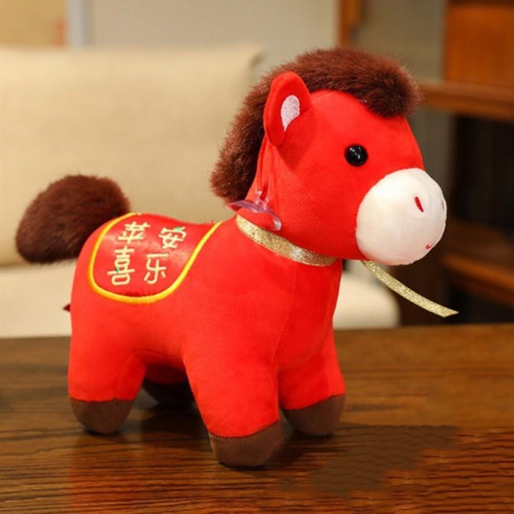 Mascot Dolls 2026 Horse Plush Doll Good Luck Zodiac Pony Figurine  Year of Horse