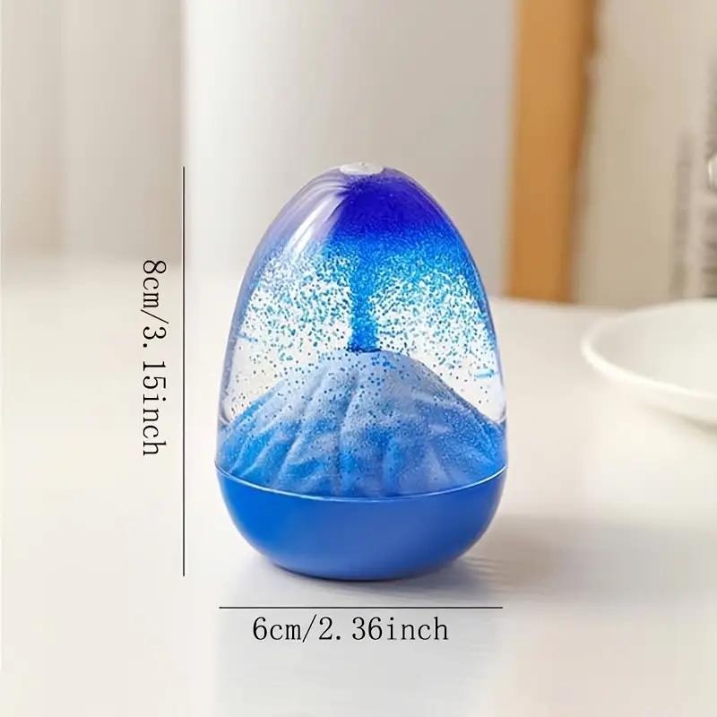 Eggshell Volcano Egg Eruption Floating Sand Volcano Eruption Ornaments Acrylic Crystal Liquid Hourglass Special Timing Ornaments
