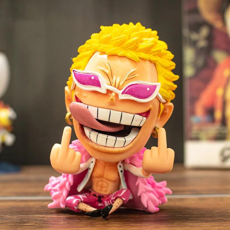 Q Version One Piece Luffy Usopp Nami Robin Chopper Sanji Brooke Ace Anime Hand-made PVC Figure Toys Model Doll