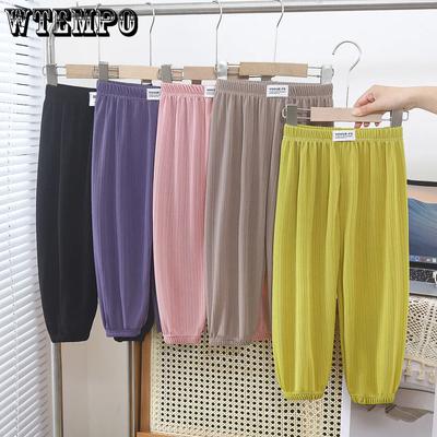 Çocuk Rahat Anti-sivrisinek Pantolon Kızlar için Yaz Ince Kuşak Ayak Bloomers