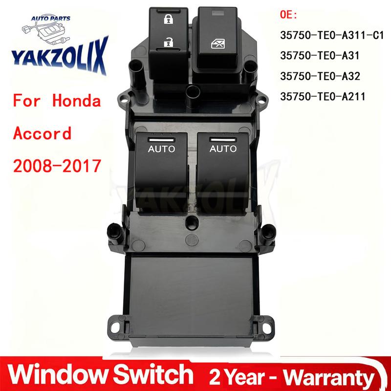 35750-TE0-A311-C1 For 2008 2009 2010 2011 2012 Honda Accord EX-L Coupe Master Power Window Switch Lifter Control Button