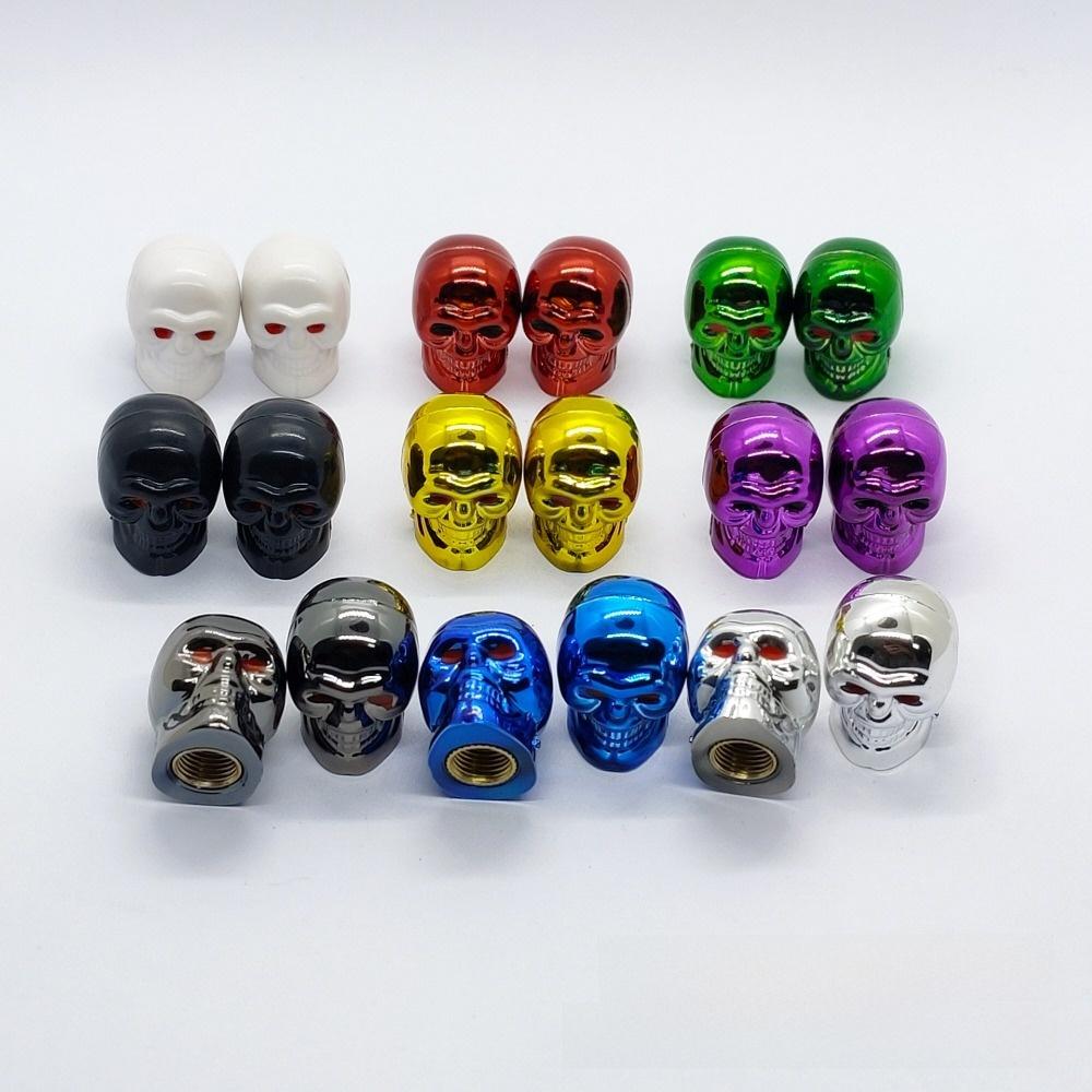 1Pc Antirust Copper Core Bike Tires Valve Caps Skull Style Tire Valve Cap Valve Stem Cap  Motorcycle