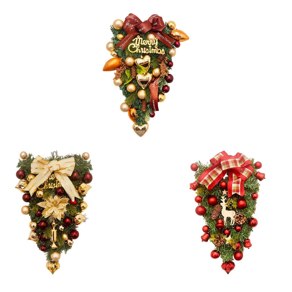 Front Door Wreath Decor Christmas Teardrop Swag for Garden Holiday Outside