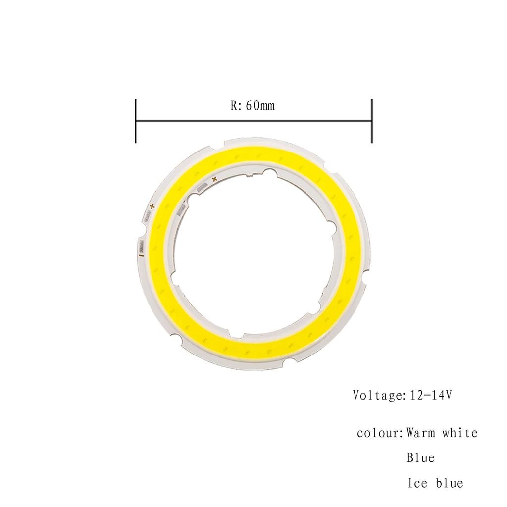 2Pcs DC 12V COB LED Halo Ring Light Chips High Brightness Cold White / Blue / Ice Blue LED Chips DIY Design Atmosphere Light