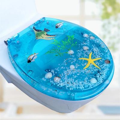 Beautiful Resin Toilet Seat Cover Stainless Steel Slow Down Toilet Cover Mute Thickened U/V/O Universal Tapa De Baño Wc