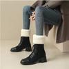Fashion Women Soft Leather Snow Boots Non Slip Thick Plush Faux Suede Fur  Boots Winter Warm Cotton Padded Platform Ankle Botas Mujer24