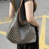 Genuine Leather Women's Dogtooth Hobo Shoulder Bag - Large Capacity Tote for Shopping & Commuting