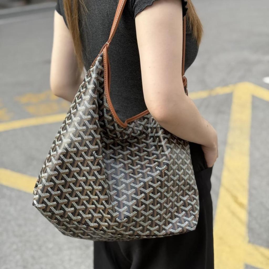 Genuine Leather Women's Dogtooth Hobo Shoulder Bag - Large Capacity Tote for Shopping & Commuting