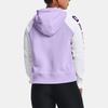 Under Armour Logo Pattern Color Block Loose Fleece Hoodie Women hoodies Purple 1365861-532