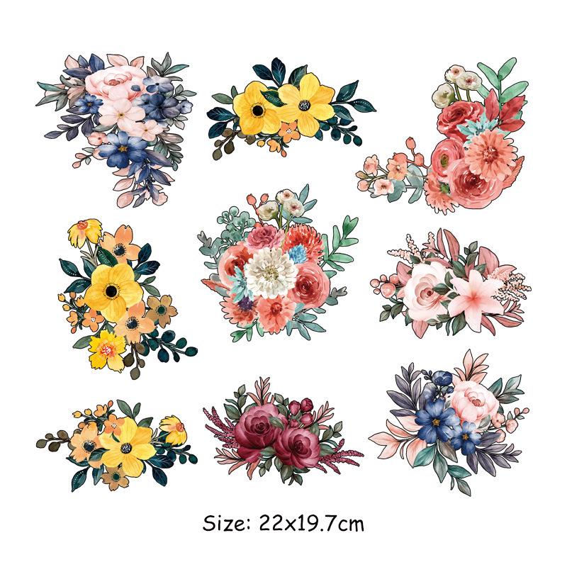 New Full-Page Flower & Butterfly Heat Transfer Sticker