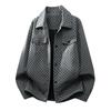 2026 Men's Retro Plaid Jacket - Spring/Autumn Hong Kong Style, Loose Fit, Plus Size, Suitable for Middle-Aged and Young Adults