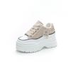 Leather little white shoes women's spring 2025 new Korean version versatile white sports shoes platform inner height increase women's shoes