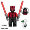 8 st/set Star Wars Serien Byggklossar Minifigurer Leksak Darth Maul Obi-wan Rey Montering Actionfigurer Leksaker Barn Fans Samlarobjekt Gåva