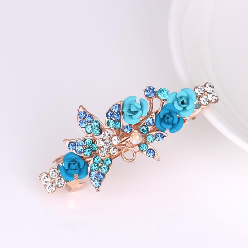 Fashionable Bow Hair Clip, Women's Pearl Flower Crystal Hairpin, Spring Clip Hair Accessory