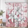 Lily Flower Vintage Shower Curtain White Lilies Floral Colorful Background Nature Plant Bath Decor Art Polyester Bathtub Curtain