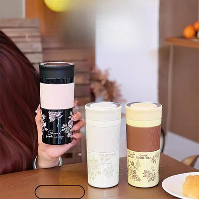 New High Appearance Level Thermos Cup Accompanying Cup Large Capacity Tea Water Separation Cup Portable Stainless Steel Cup for Girls