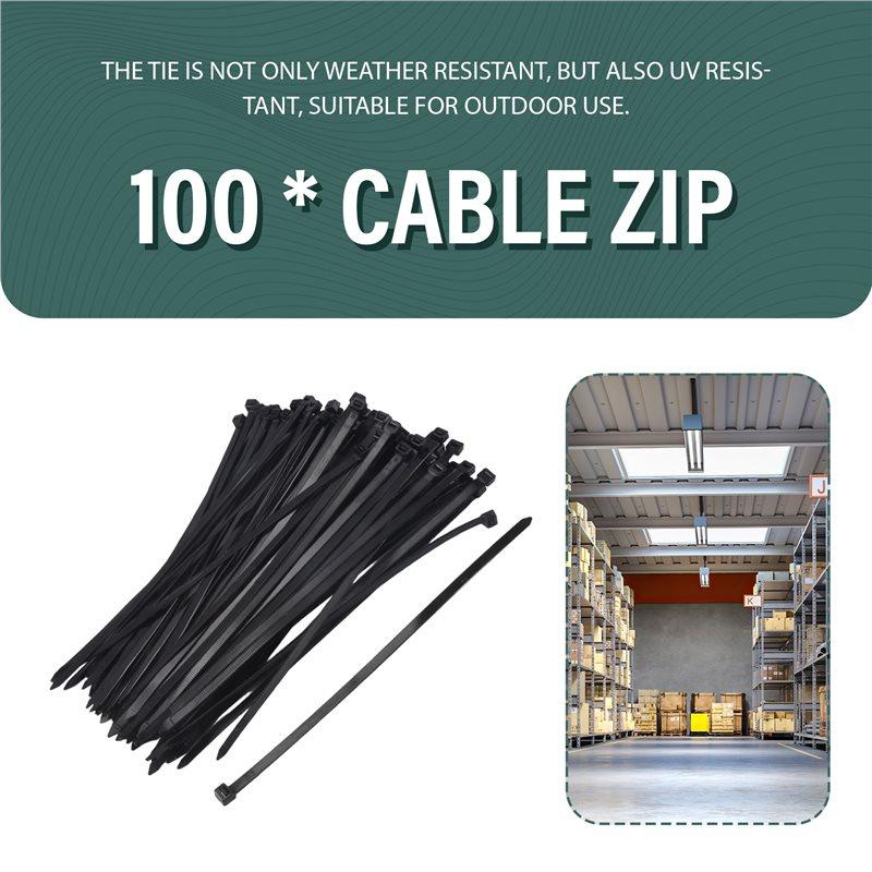 A20F-100 Pack Cable Zip Ties Heavy Duty 12 Inch, 7.6Mm Strong Plastic Wire Ties With 70Kg Tensile Strength, UV Resistant