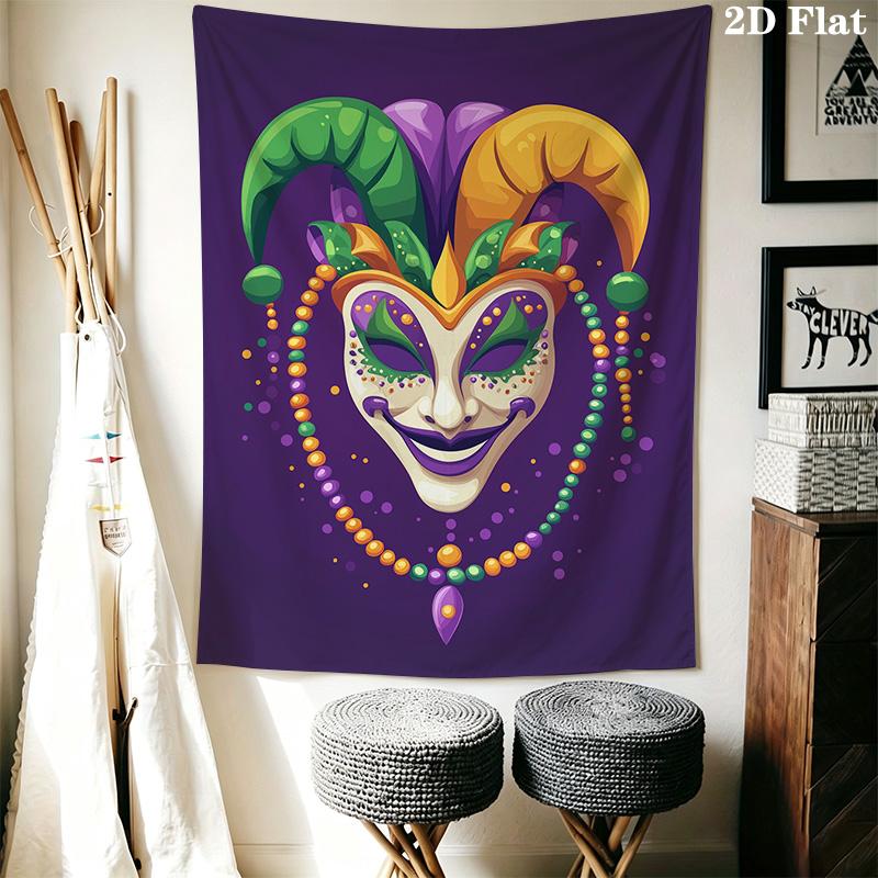 Carnival clown mask Pattern Home Decor Tapestry, Wall Hanging, Decorative RV Wall Cloth.MGT0918389