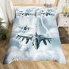 Planet Kids Duvet Cover Planets Rockets Airships Outer Space Galaxy Bedding Set,Stars Dots Comforter Cover Cartoon Quilt Cover