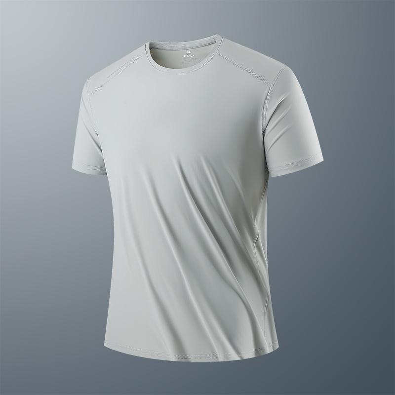 Large Size Ice Silk Loose Breathable Casual T-shirt Men's Outdoor Casual Sports Quick-drying Short Sleeves