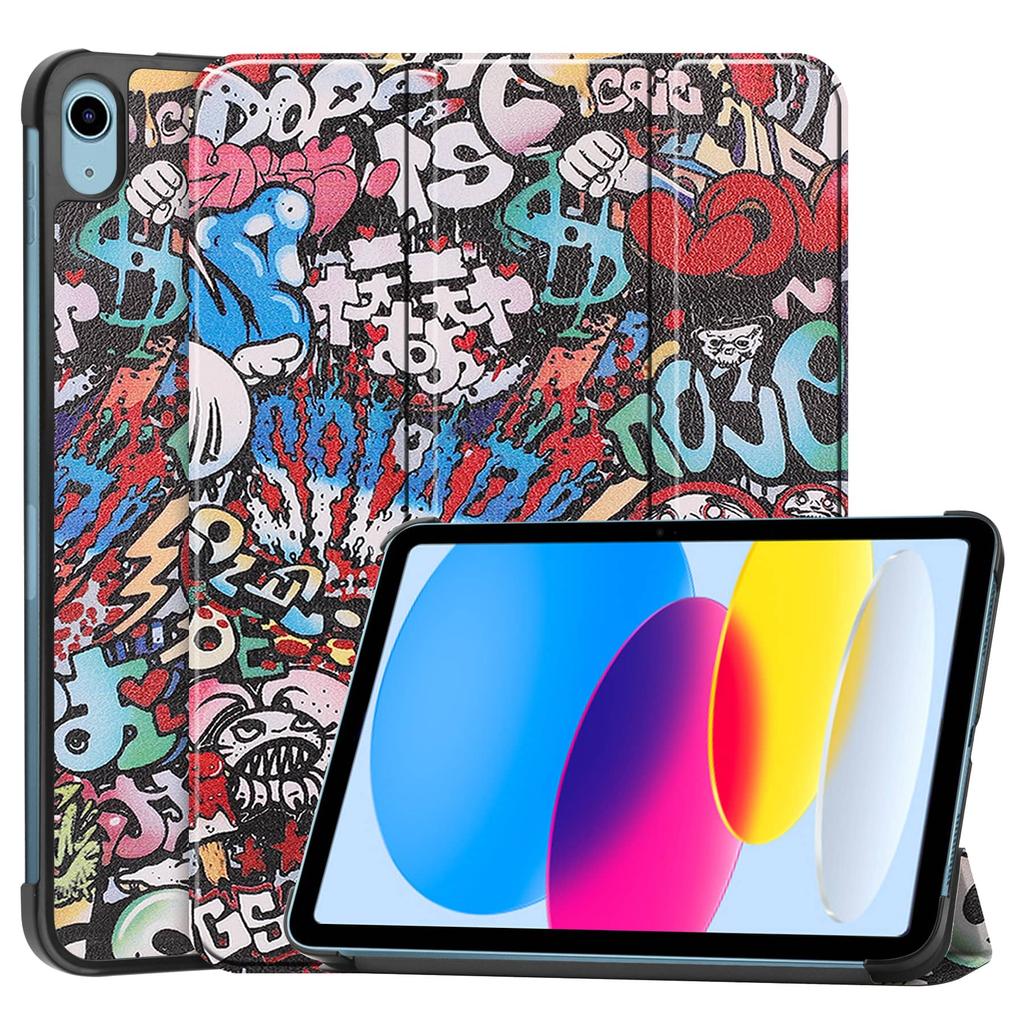 Case for iPad A16 11 2026 iPad 10th 10.9'' with [Tri-fold Stand +  Auto Wake/Sleep],Colorful Premium PU Leather Case Shockproof