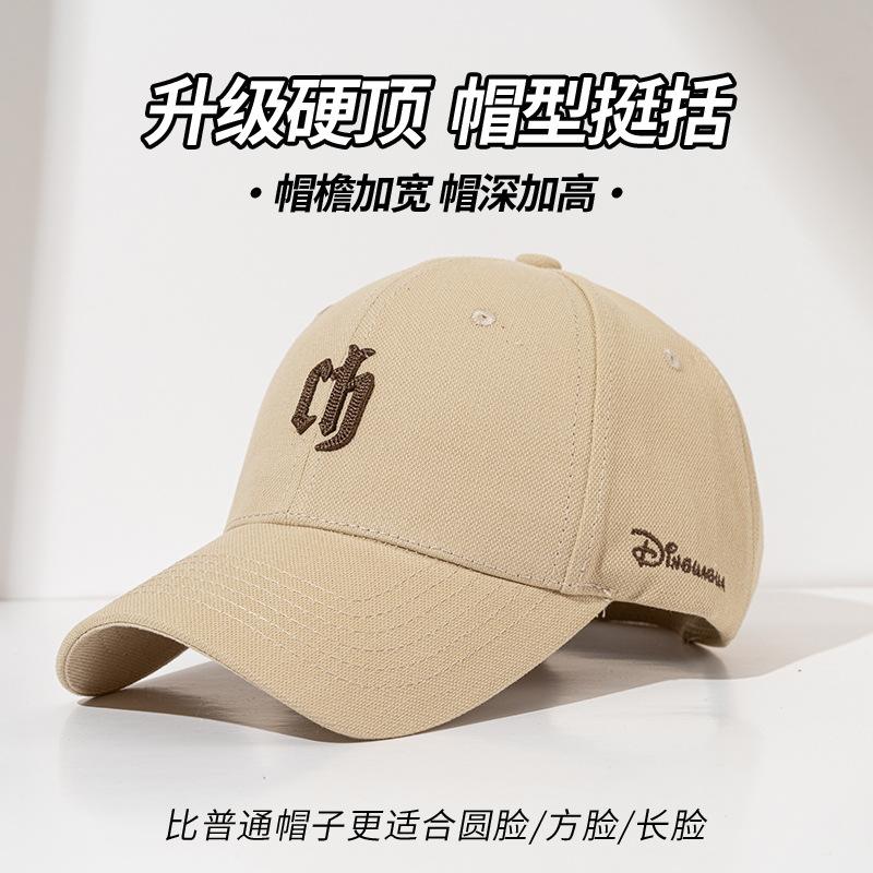Hard top baseball cap women's enlarged and deepened head circumference peaked cap men's face small wide brim hat summer