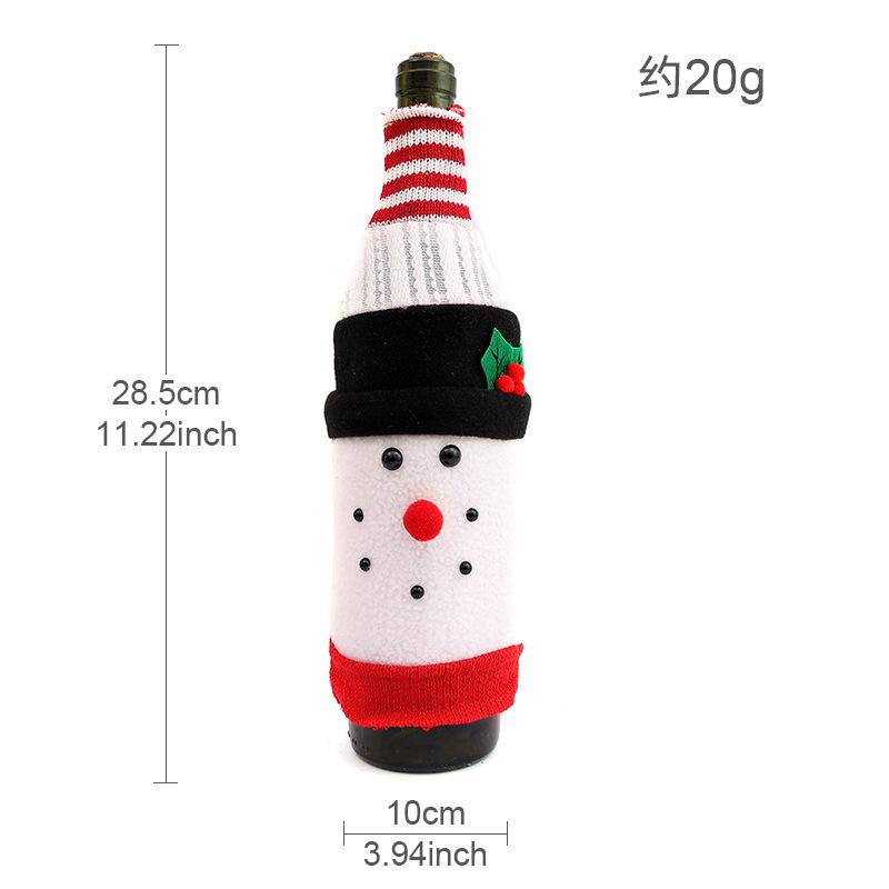 Qiaoding Christmas Decoration Knitted Cartoon Wine Bottle Cover Creative Flannel Old Man Wine Bottle Cover Snowman Wine Bottle Bag