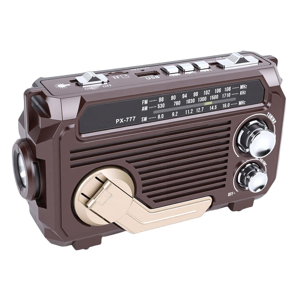 Solar Hand Crank Radio with Bluetooth Speaker Flashlight AM FM SW Water Proof Portable Emergency Radio for Indoor